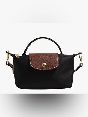 MINI CANVAS CROSSBODY BAG in Black. 
Dupe of the Longchamp Pilage. Brand New